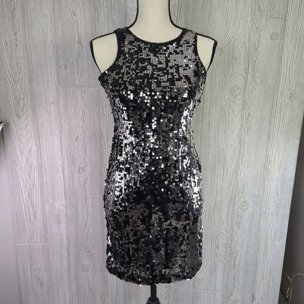 Speechless Teen Juniors Size 3 Black Silver Sequin Party Sleeveless Dress
